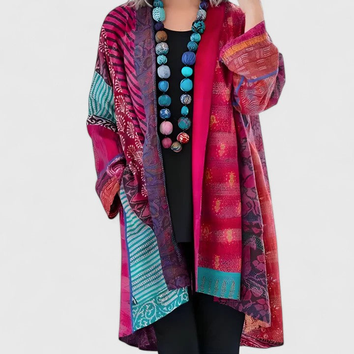 Blue Calirenne™ elegant women's cardigan by Emma & Rose Cape Town, featuring a cozy, stylish knit design.