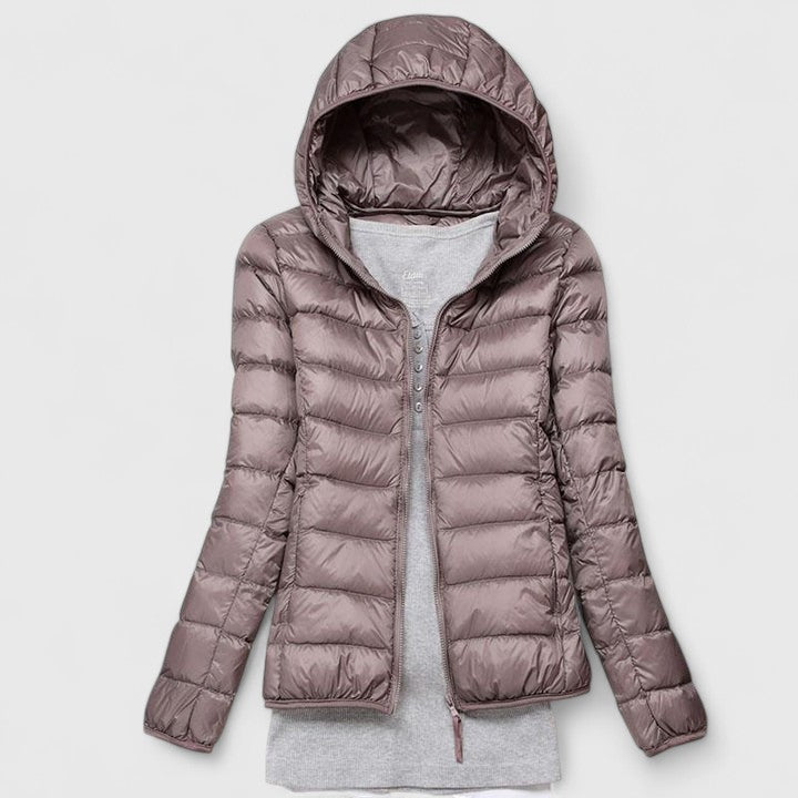 Emma & Rose Cape Town Nay™ comfortable jacket in champagne color, shown with soft fabric and stylish fit.