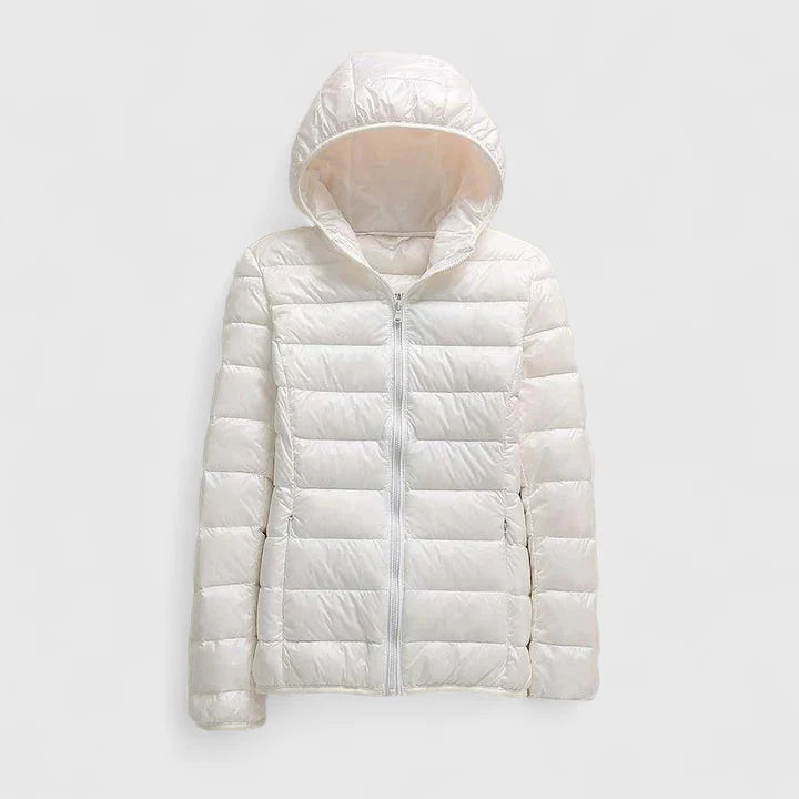 Emma & Rose Cape Town Nay comfortable jacket in champagne color, shown with a relaxed fit and soft fabric.