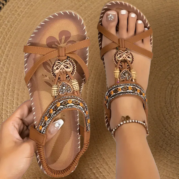 Dark green Lola™ orthopedic sandals by Emma & Rose Cape Town with cushioned soles and adjustable straps for comfort.
