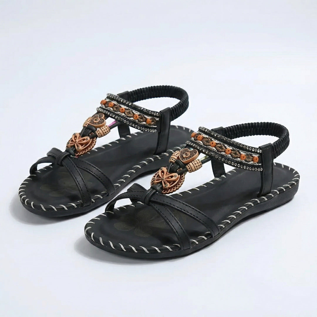 Dark green Lola™ orthopedic sandals by Emma & Rose Cape Town with cushioned straps and supportive soles.