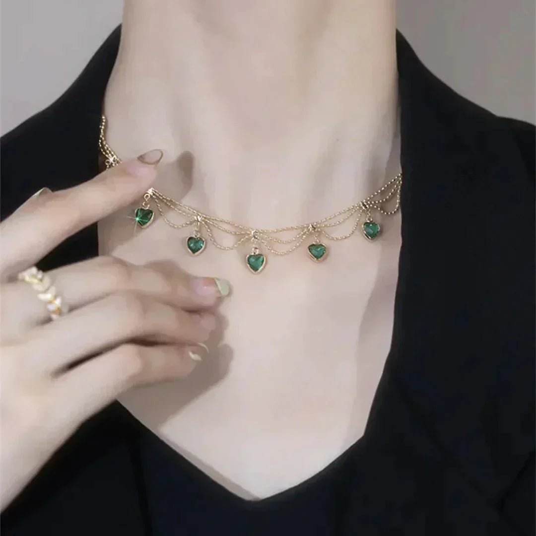 Emma & Rose Cape Town Heart Radiant Necklace featuring a delicate pendant with sparkling gemstone and elegant chain.