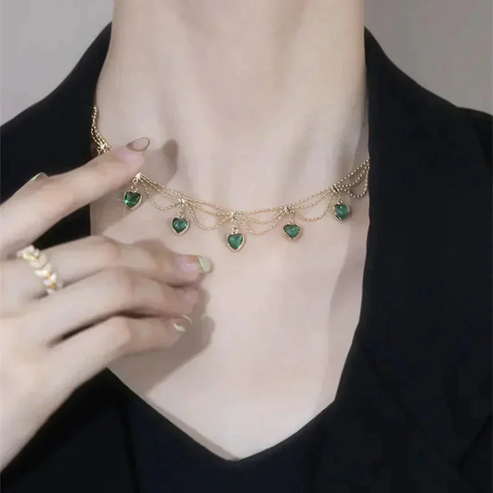 Emma & Rose Cape Town Heart Radiant Necklace featuring a delicate pendant with sparkling gemstone and elegant chain.