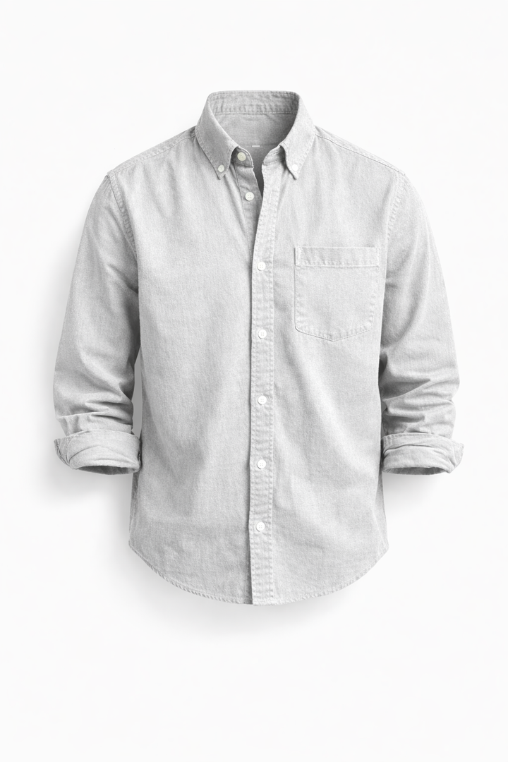 Emma & Rose Cape Town Keldros™ casual-chic shirt in white, stylish button-up with collar and long sleeves, perfect for everyday wear.