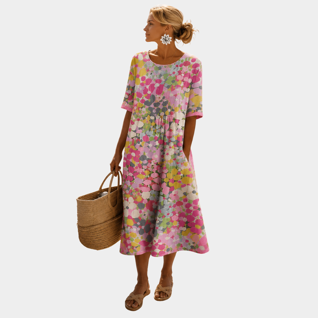 Elena | Light and Flowing Floral Midi Dress