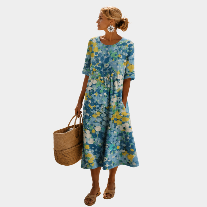 Elena | Light and Flowing Floral Midi Dress