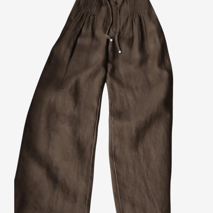 Navy Emma & Rose Cape Town Linea™ Casual Trousers styled as a dress, featuring a relaxed fit and casual design.