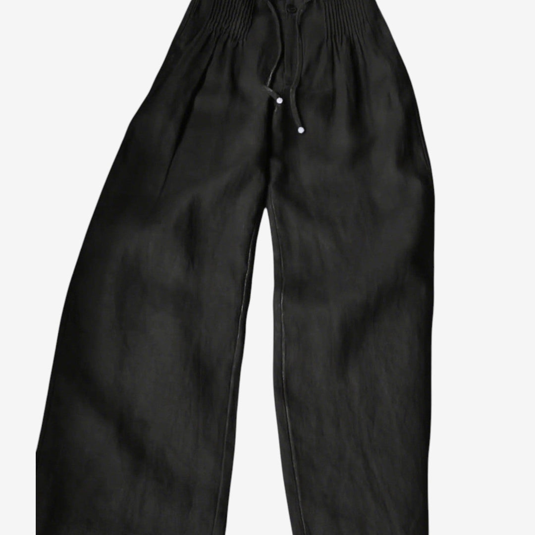 Navy Emma & Rose Cape Town Linea™ Casual Trousers styled as dresses, with relaxed fit and lightweight fabric.