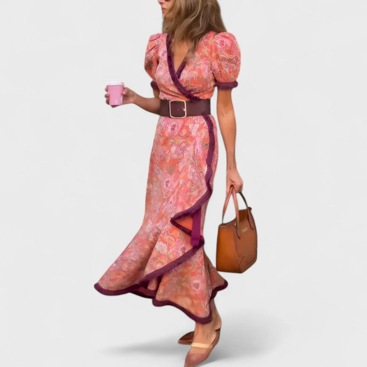 Pink Sydney™ elegant maxi dress by Emma & Rose Cape Town, flowing fabric with a stylish design for formal occasions.