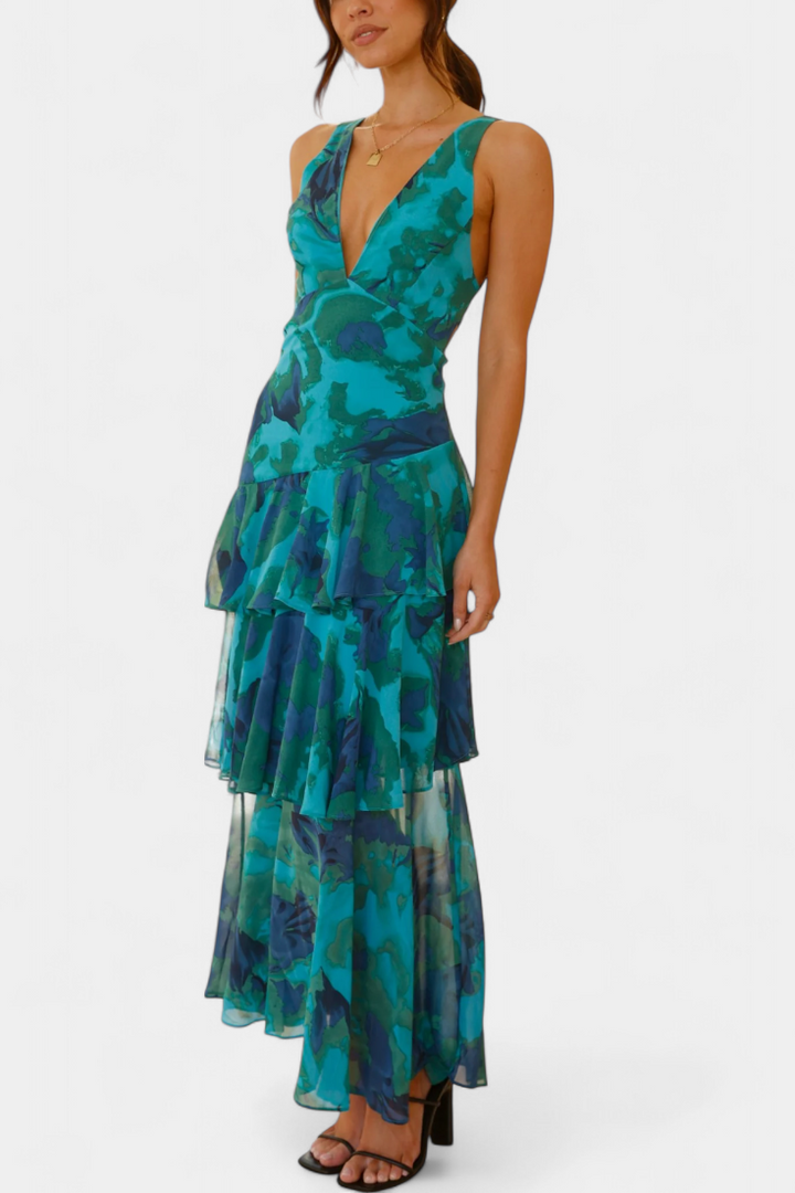 Purple Zaryssah™ elegant dress by Emma & Rose Cape Town, showcasing a fitted silhouette and stylish design.