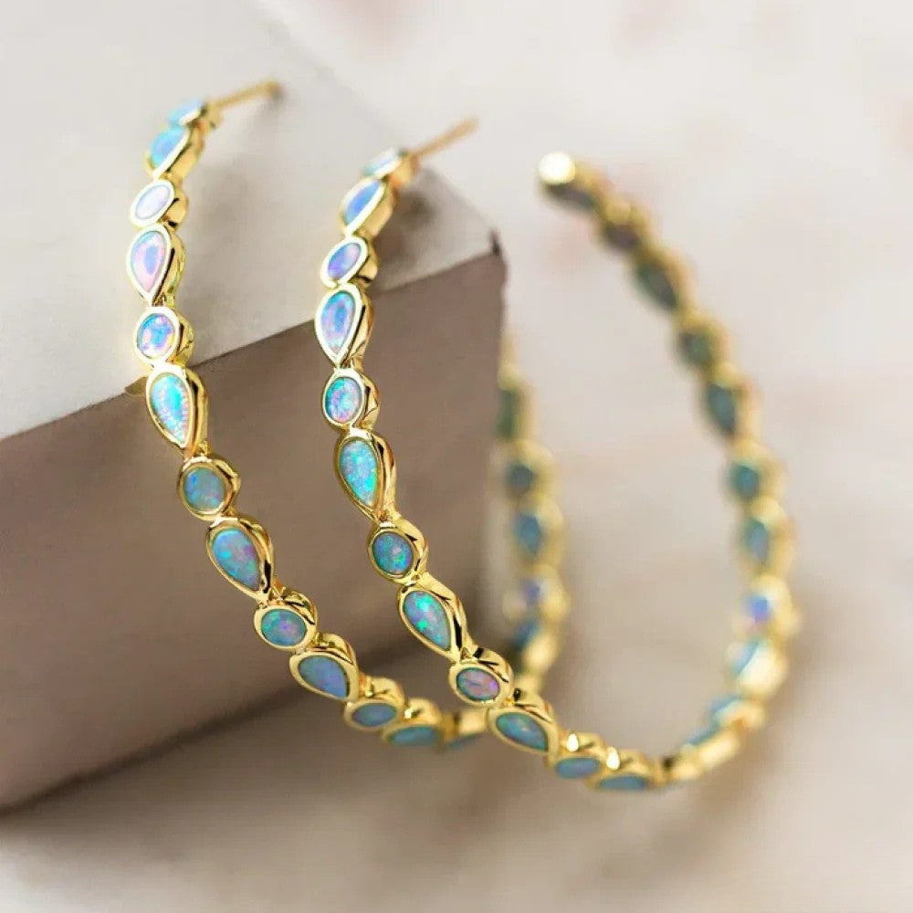 Charlize™ vintage hoop earrings by Emma & Rose Cape Town, gold-toned earrings with a classic hoop design.