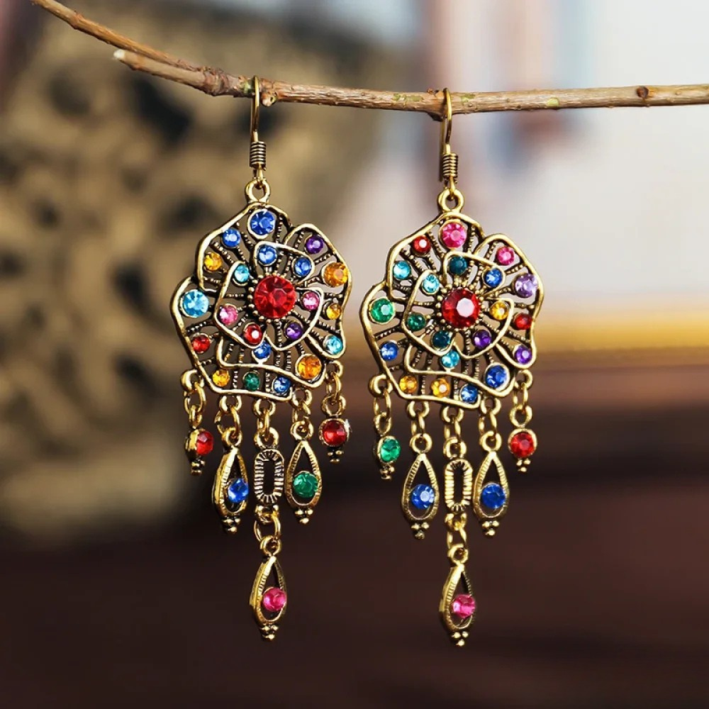 Colorful Mandala earrings by Emma & Rose Cape Town featuring vibrant, intricate geometric designs on stylish earrings.