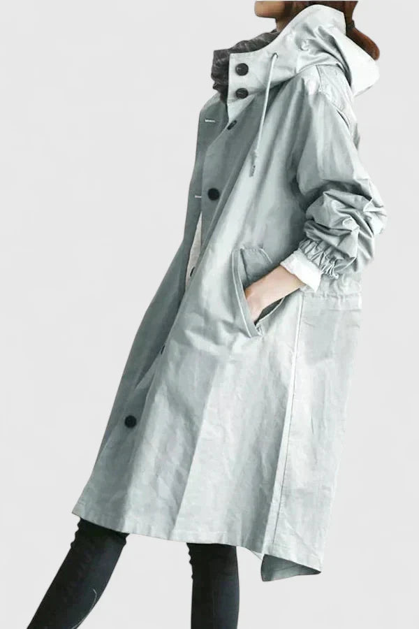 Light grey Iva™ Comfortable Coat by Emma & Rose Cape Town, stylish and cozy outerwear with a relaxed fit.