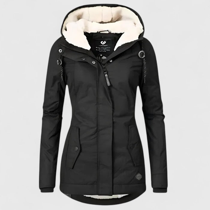 Black Tivona™ sophisticated jacket by Emma & Rose Cape Town, stylish and tailored with fine detailing.