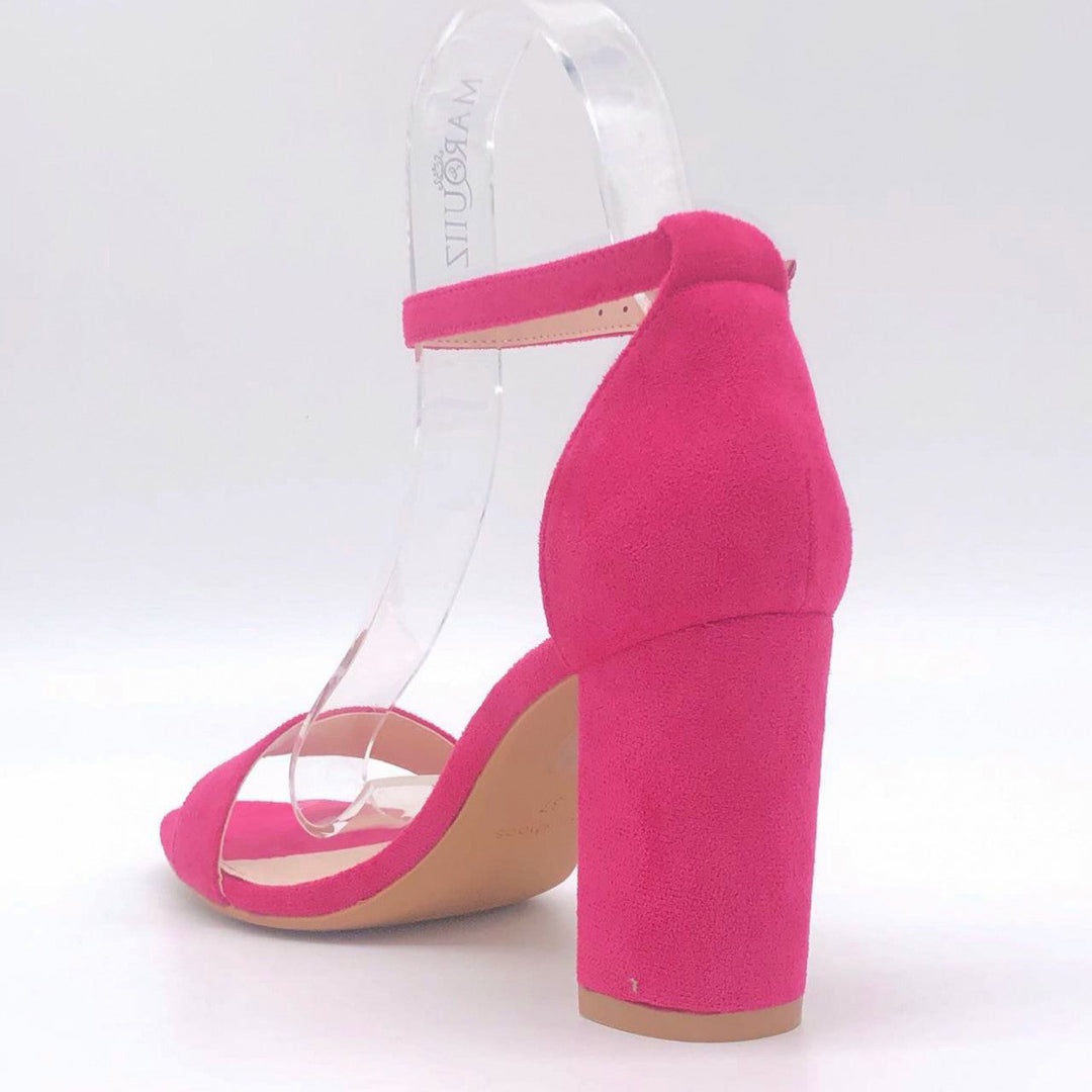Emma & Rose Cape Town Kendall™ chic fuchsia sandals with strappy design and ankle straps for stylish summer wear.