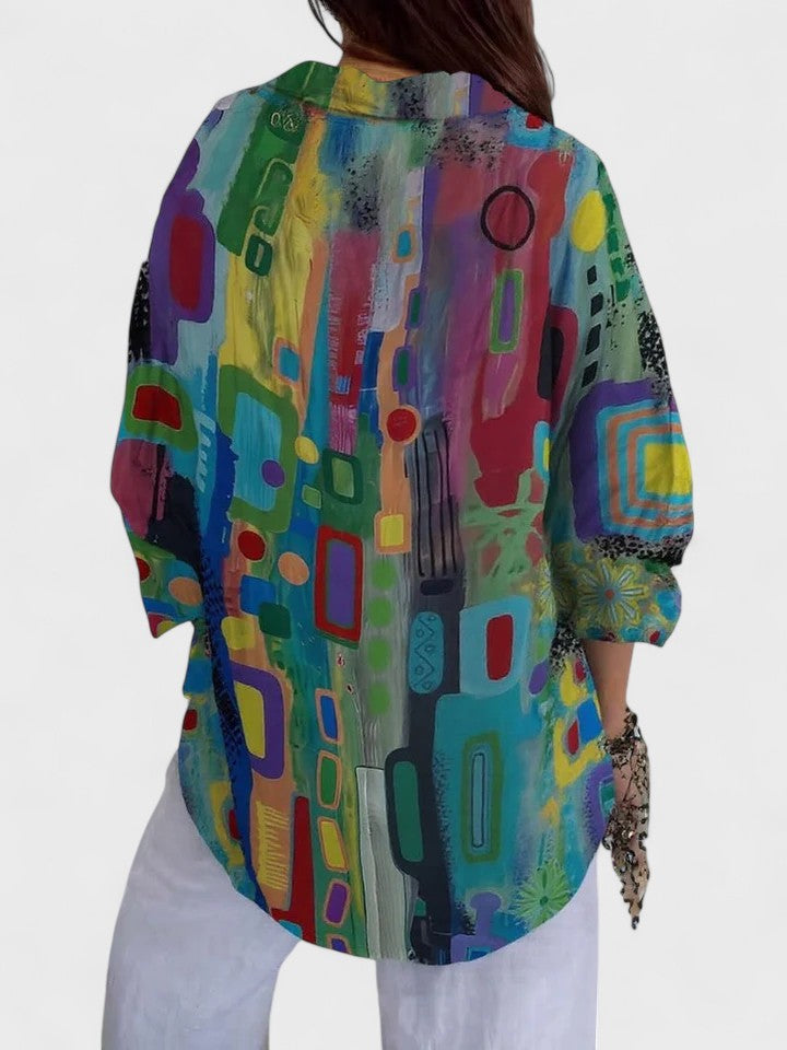 Rose™  |  Elegant Geometric Pattern Blouse