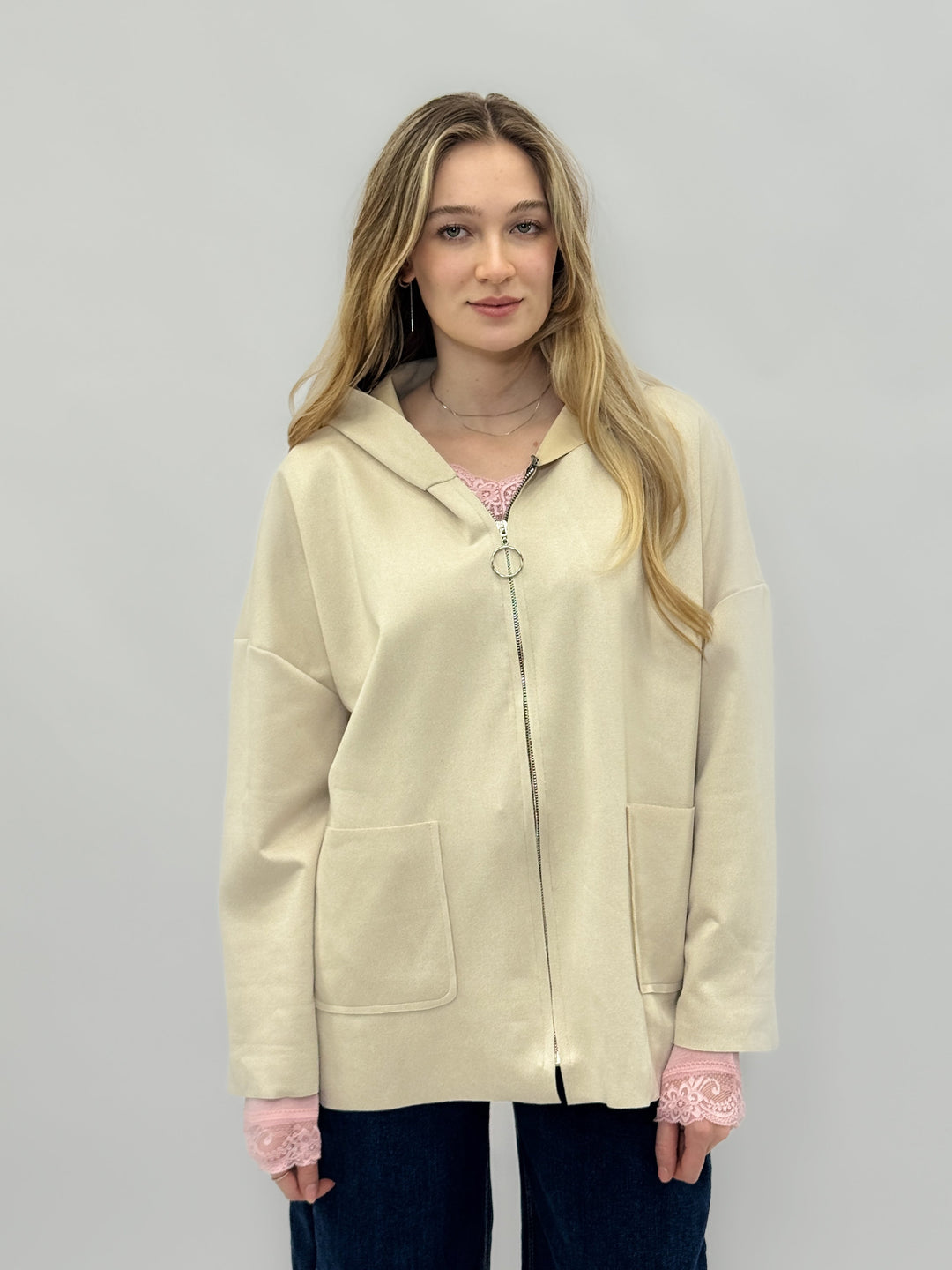 Black Anneke™ soft-touch effect jacket by Emma & Rose Cape Town featuring luxurious, lightweight fabric and stylish design.