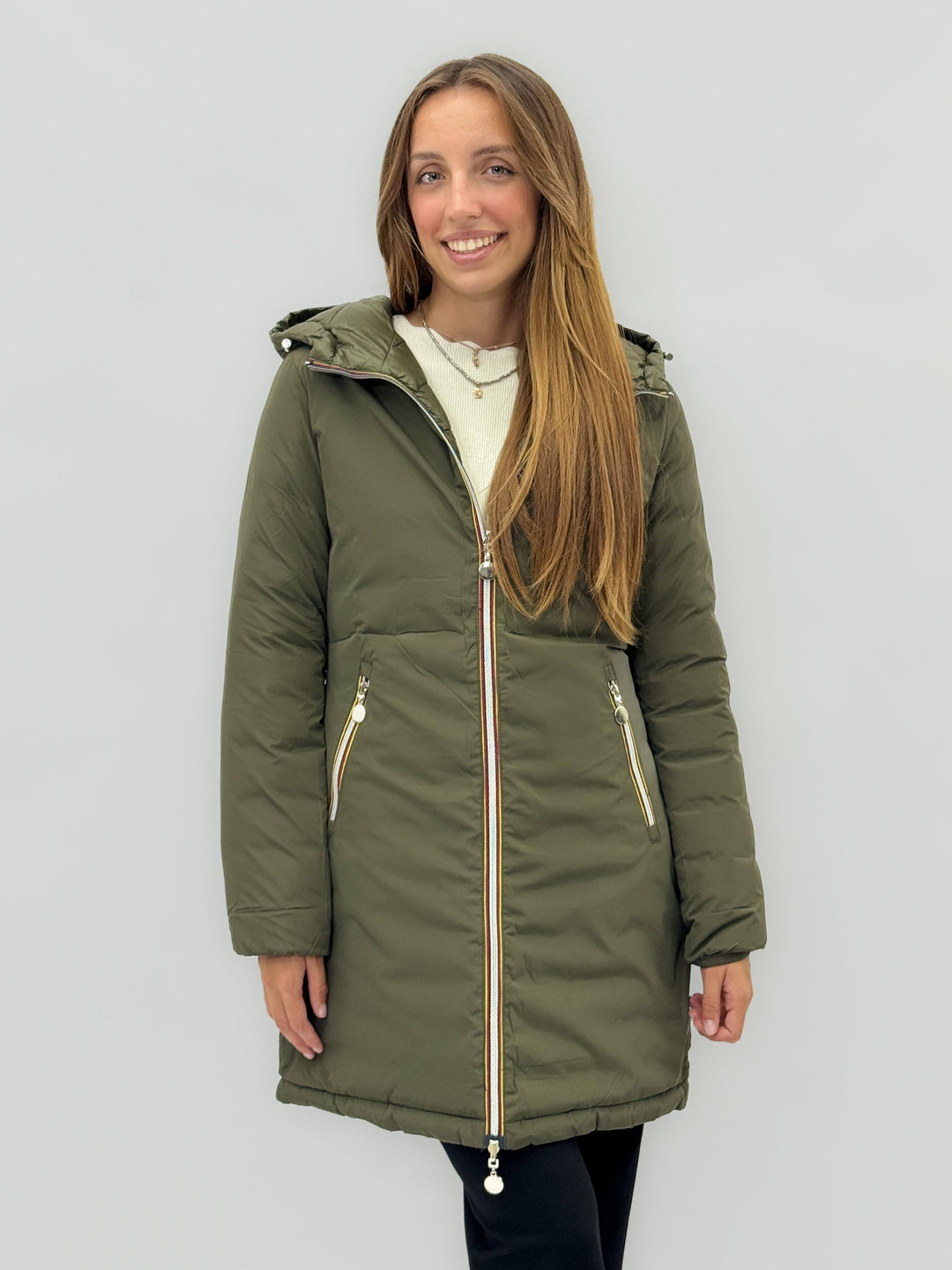 Emma & Rose Cape Town Carien™ reversible double face coat in black, showcasing its stylish, versatile design and cozy fabric.