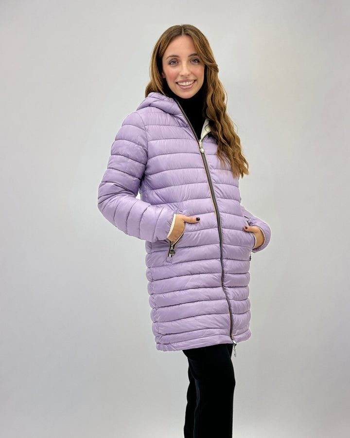 Emma & Rose Cape Town Carien™ reversible double face coat in black, showcasing its stylish double-sided design and tailored fit.