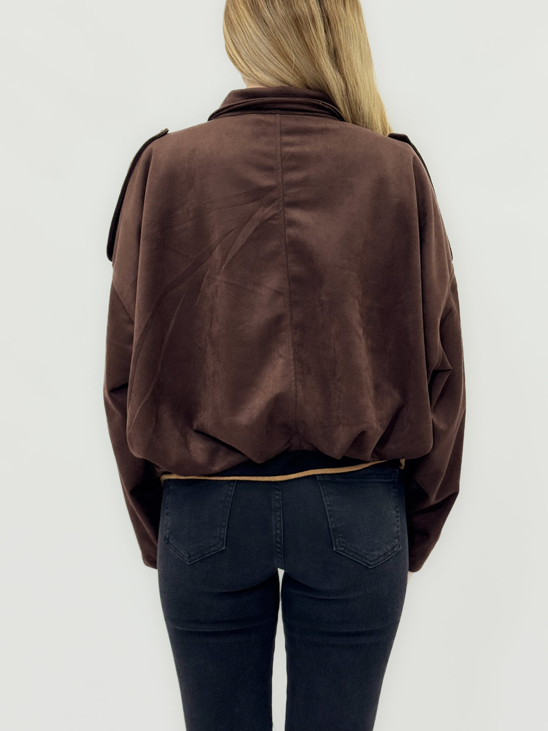Black Greta™ effect jacket by Emma & Rose Cape Town, made with soft luxurious fabrics, stylish and comfortable.