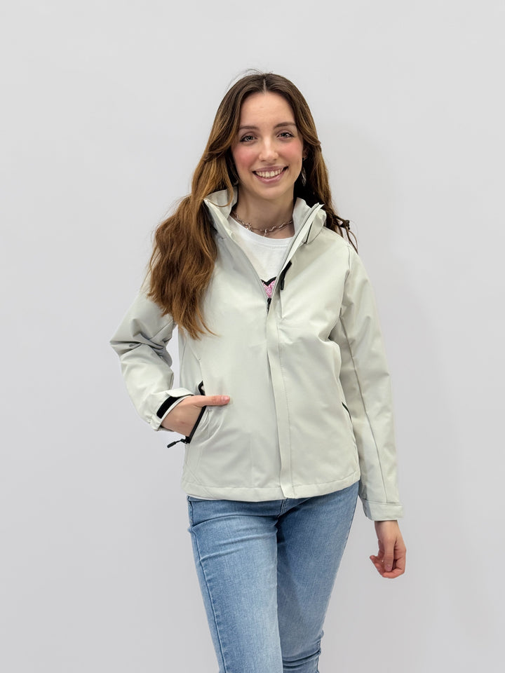 Light blue Nadia™ premium windbreaker jacket by Emma & Rose Cape Town, made of lightweight, durable fabric.