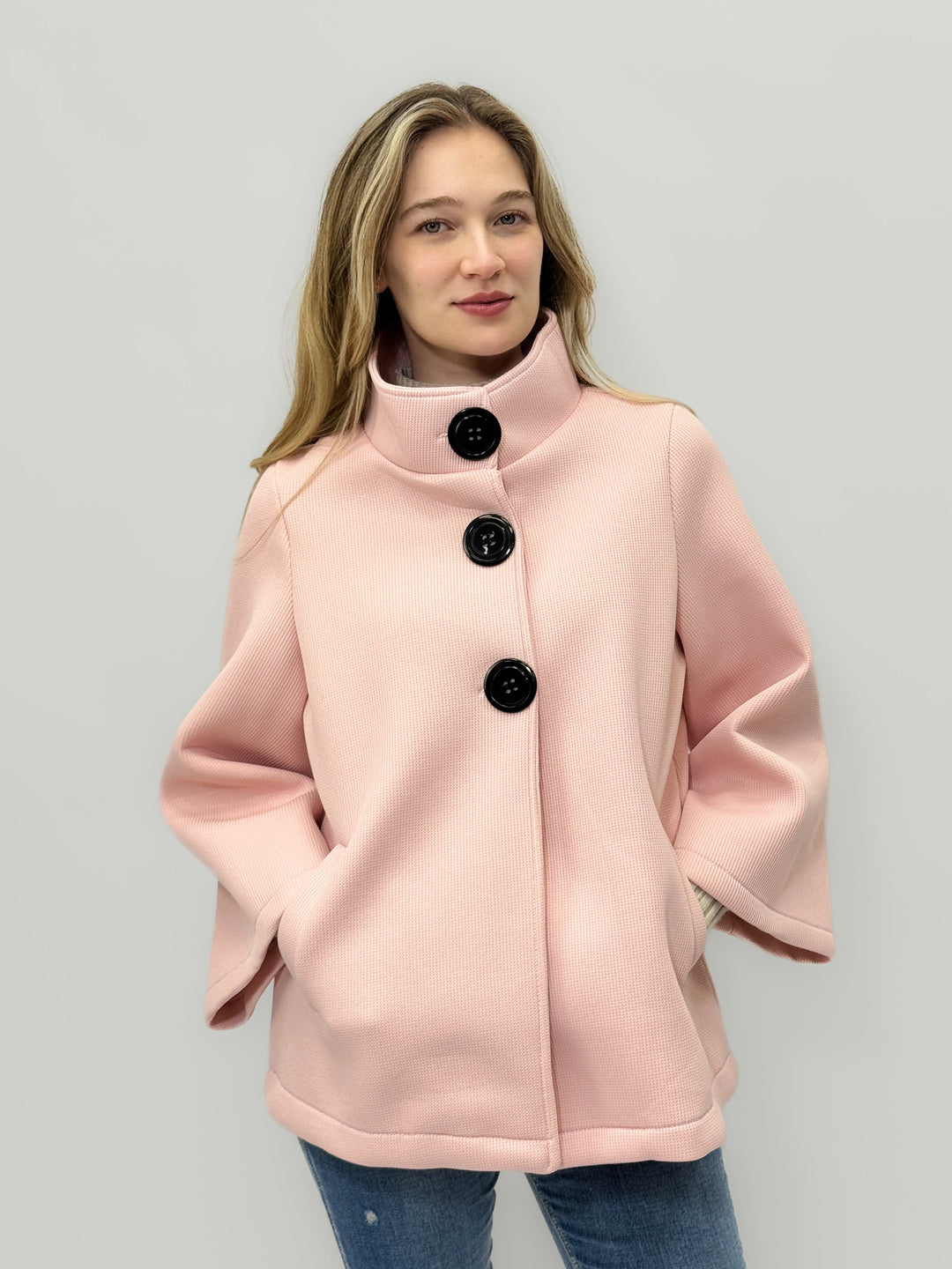Pink Neoprene™ Refined Jacket by Emma & Rose Cape Town, stylish and fitted outerwear with a smooth, contemporary look.