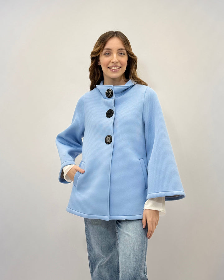 Pink Neoprene™ Refined Jacket by Emma & Rose Cape Town, stylish outerwear with a sleek fit and smooth fabric texture.