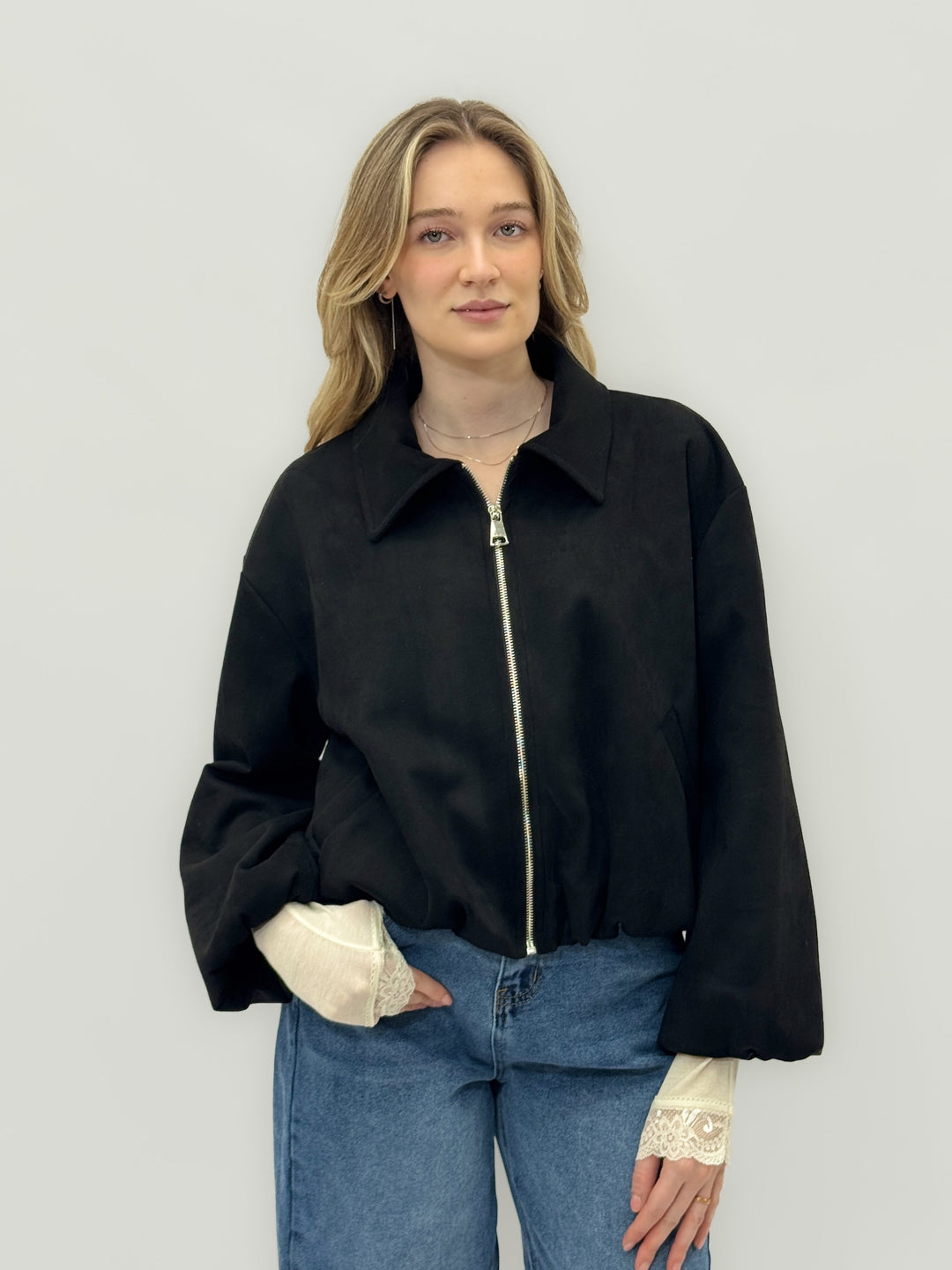 Pink Vanessa™ effect jacket by Emma & Rose Cape Town, made from soft luxurious fabrics, stylish and elegant.