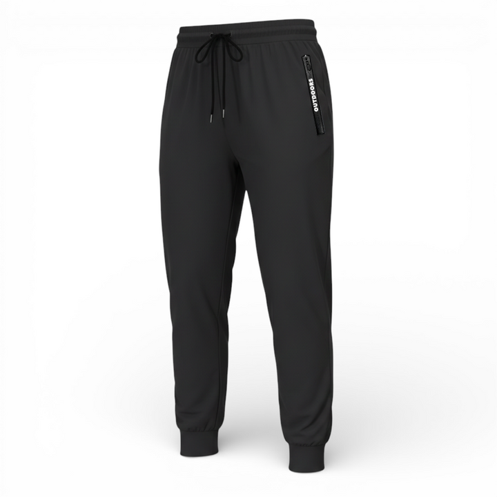 Emma & Rose Cape Town Outdoor™ Glide Quickdry Stretch Pants in black, elastic fabric, designed for outdoor activities.