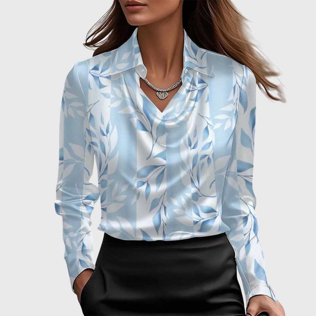 Emma & Rose Cape Town Lize™ elegant blouse in gold, XS size, featuring a stylish, sophisticated design with lightweight fabric.