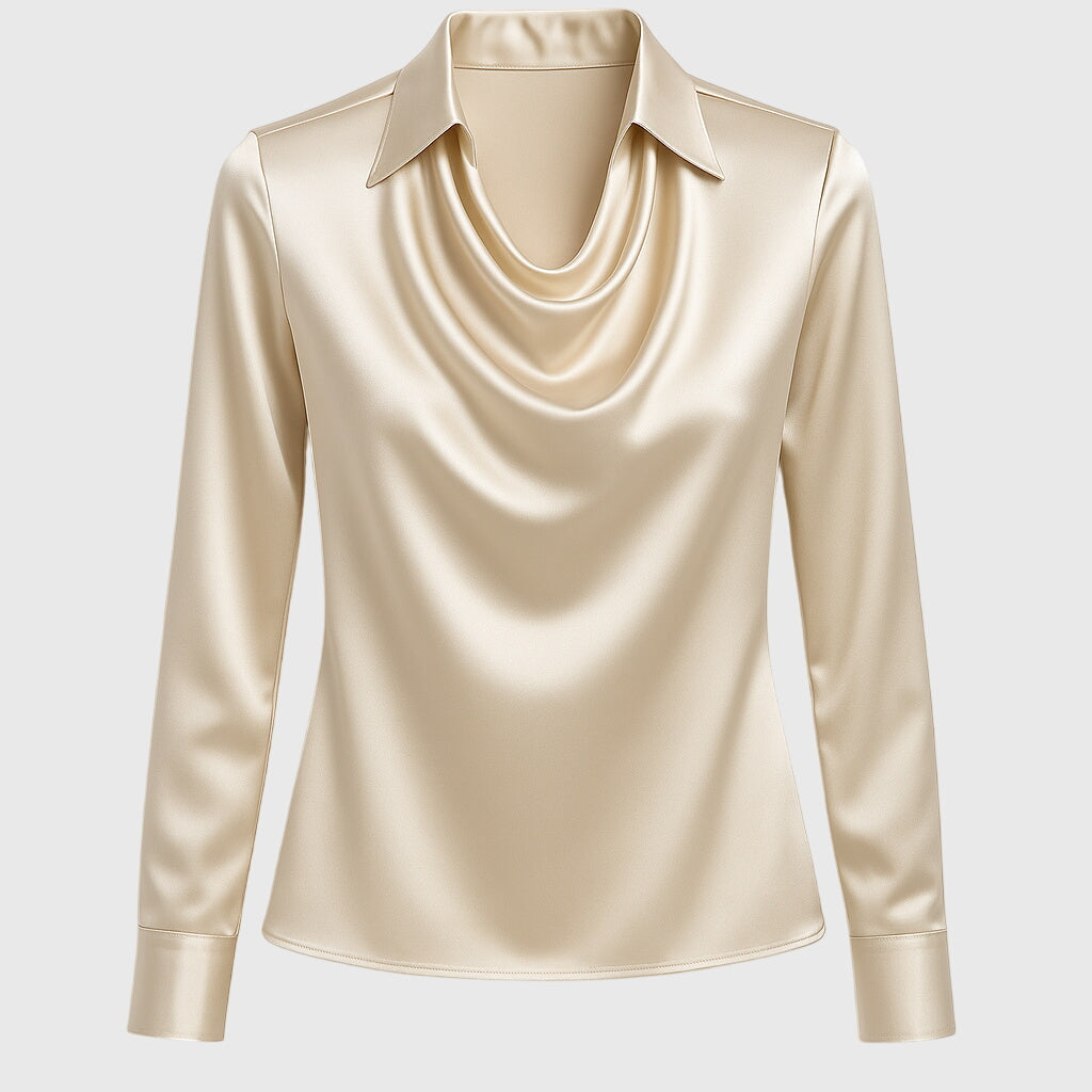 Emma & Rose Cape Town Lize™ elegant blouse in gold, shown in XS size, featuring stylish fabric and refined design.