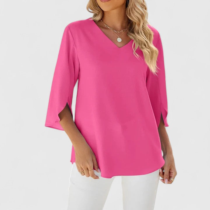 Emma & Rose Cape Town Debby™ elegant green blouse, stylish long-sleeve top with a flattering fit and sophisticated design.