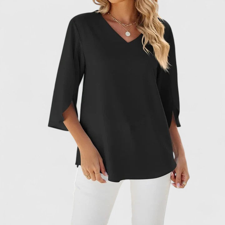 Green Debby™ Elegant Blouse by Emma & Rose Cape Town featuring a stylish, flowing design and sophisticated details.