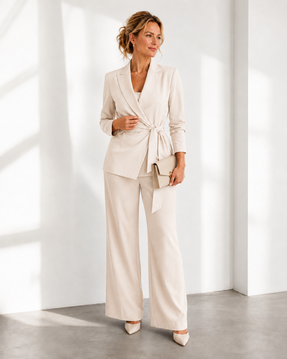 Emma & Rose Cape Town Mirona™ elegant green set with stylish top and matching bottoms, casual and sophisticated for everyday wear.