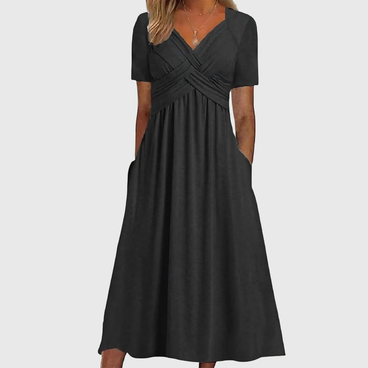 Green Viola™ midi dress by Emma & Rose Cape Town with tummy control, fitted silhouette, and elegant design.