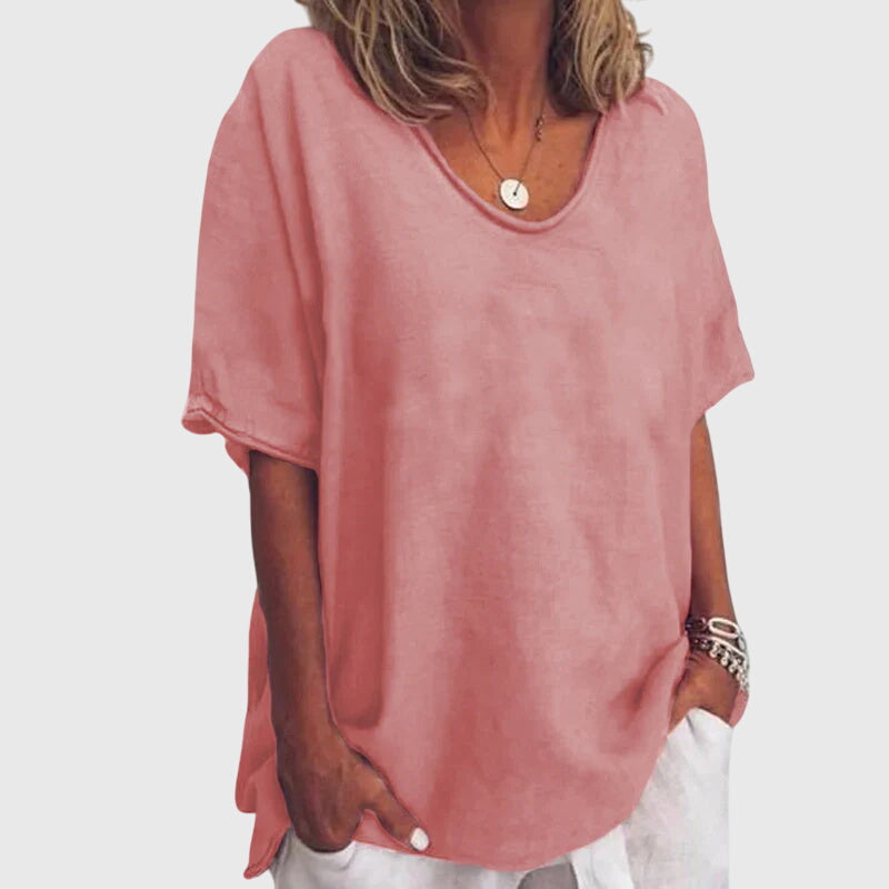 Emma & Rose Cape Town Annabelle™ elegant loose top in grey, featuring a relaxed fit and stylish neckline.
