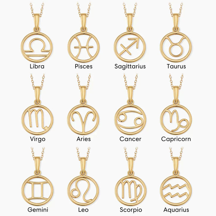Emma & Rose Cape Town Rosalyette Zodiac Sign Necklace featuring a Libra pendant on a delicate chain.