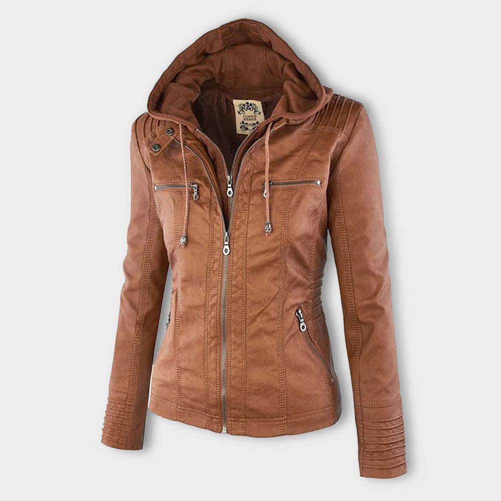 Khaki Emma & Rose Cape Town Wona™ comfortable jacket shown on a model, featuring a relaxed fit and stylish design.