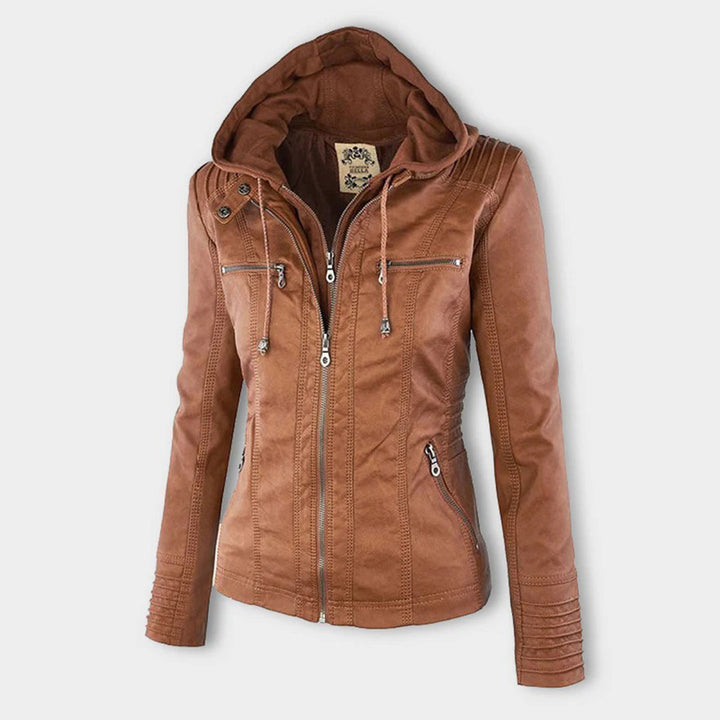Khaki Emma & Rose Cape Town Wona™ comfortable jacket shown on a model, featuring a relaxed fit and stylish design.