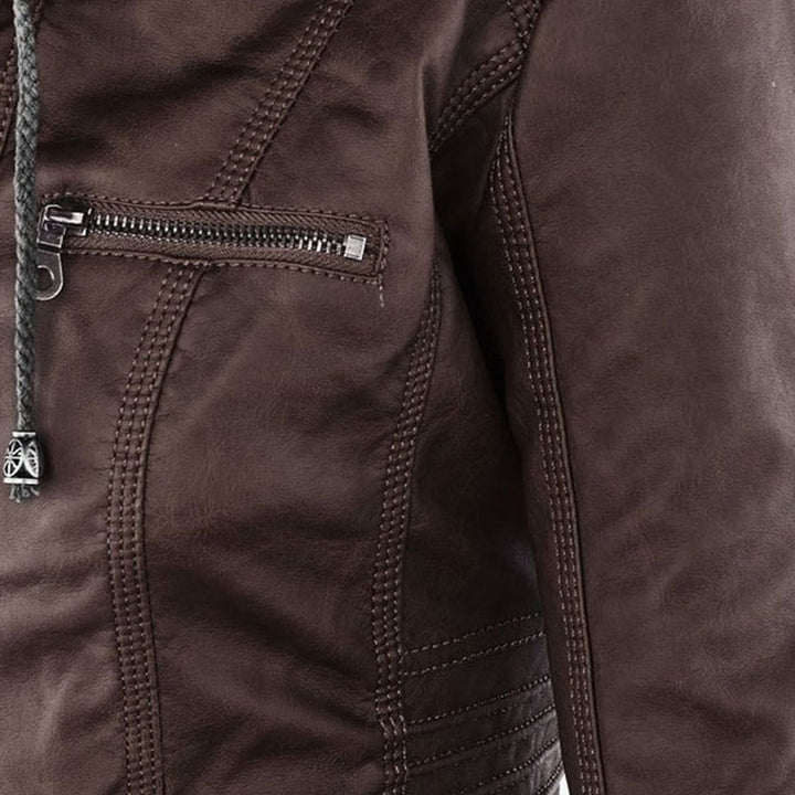 Khaki Emma & Rose Cape Town Wona™ comfortable jacket with a relaxed fit, shown on a model.
