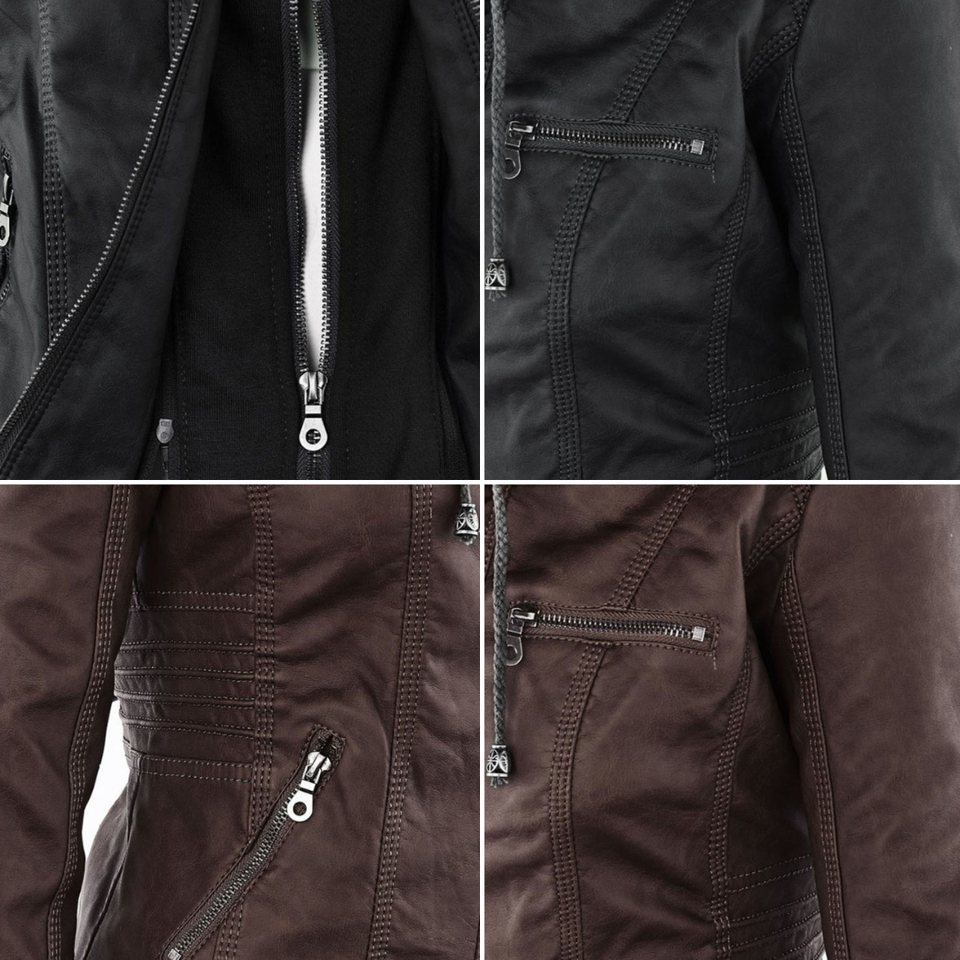 Khaki Wona™ comfortable jacket by Emma & Rose Cape Town, shown in size XS with a relaxed fit and soft fabric.