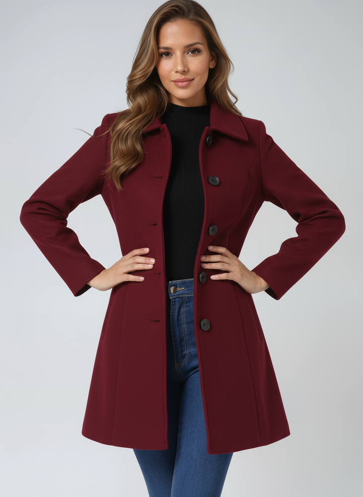 Black Elvyn™ sophisticated coat by Emma & Rose Cape Town, stylish jacket with tailored fit and elegant design.