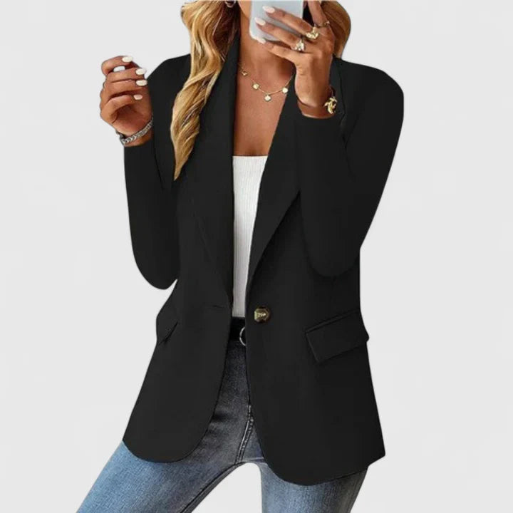 Pink Katerynnae™ elegant blazer by Emma & Rose Cape Town, stylish tailored jacket with a sophisticated fit and classic design.