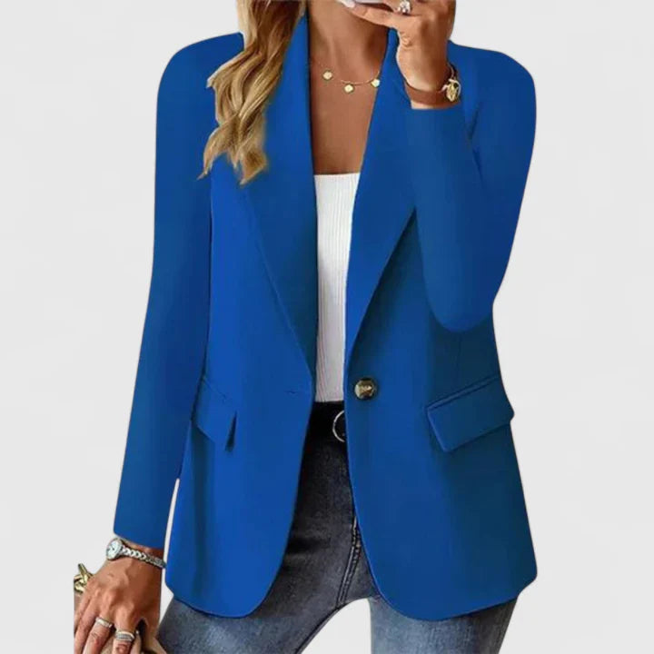 Pink Katerynnae™ elegant blazer by Emma & Rose Cape Town, stylish tailored jacket with a fitted design and classic lapel.