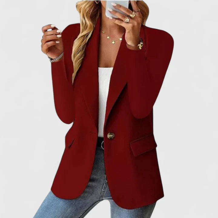 Pink Katerynnae™ elegant blazer by Emma & Rose Cape Town, stylish tailored jacket with a polished fit and classic design.