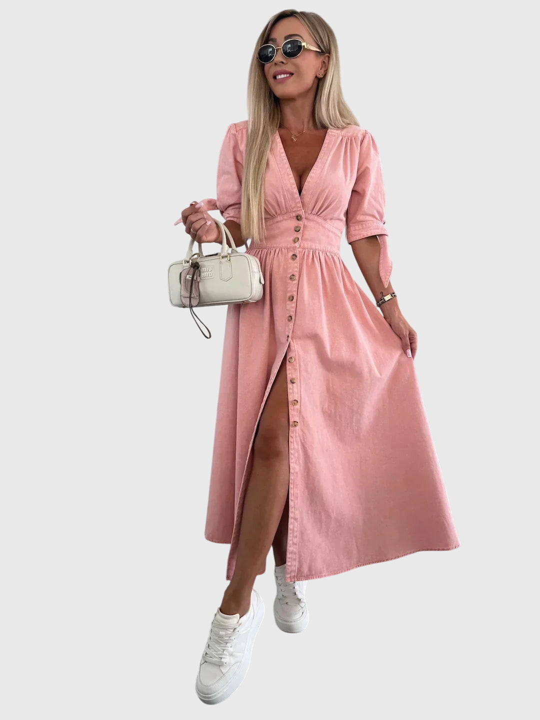 Pink Sophia™ elegant dress by Emma & Rose Cape Town featuring soft, luxurious fabrics and a stylish, feminine design.
