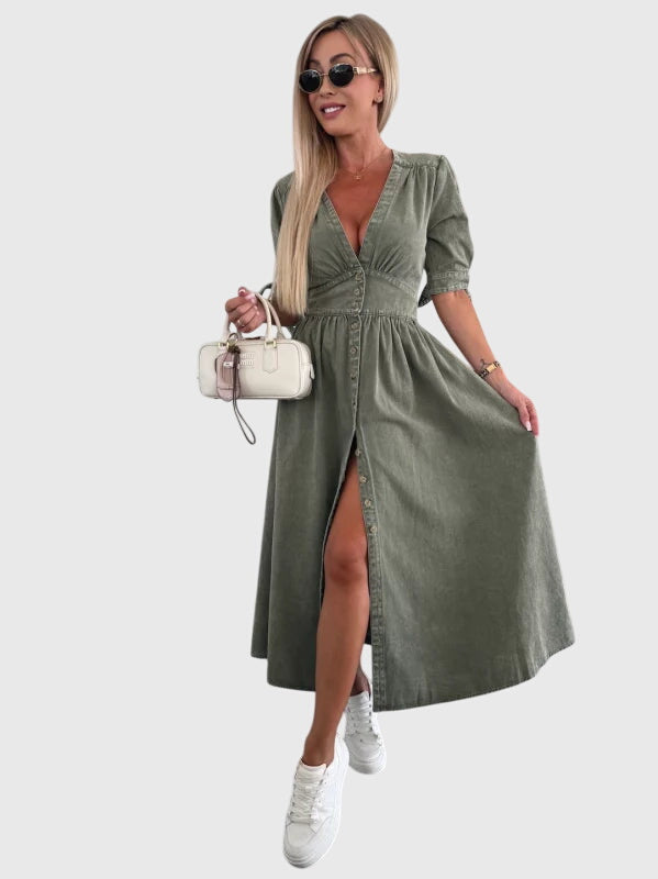 Pink Sophia™ elegant dress by Emma & Rose Cape Town, made from soft luxurious fabrics, styled as a sophisticated women’s jurk.