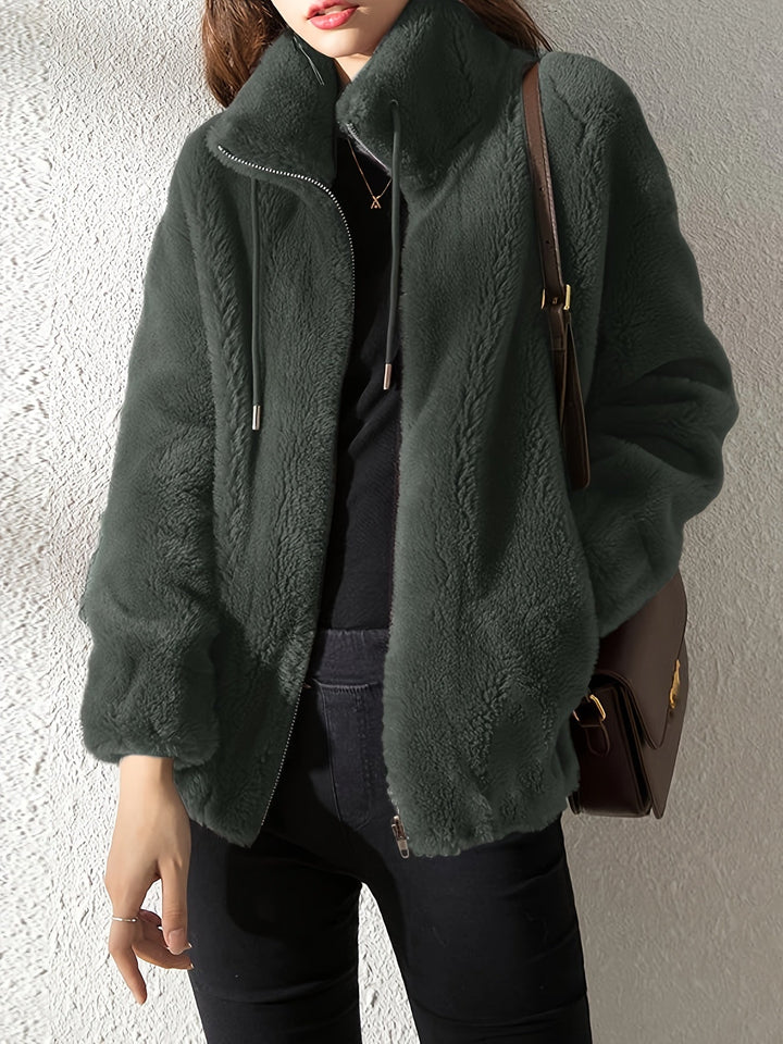 Emma & Rose Cape Town Solai™ comfortable khaki jacket, stylish and cozy outerwear with a relaxed fit and soft fabric.
