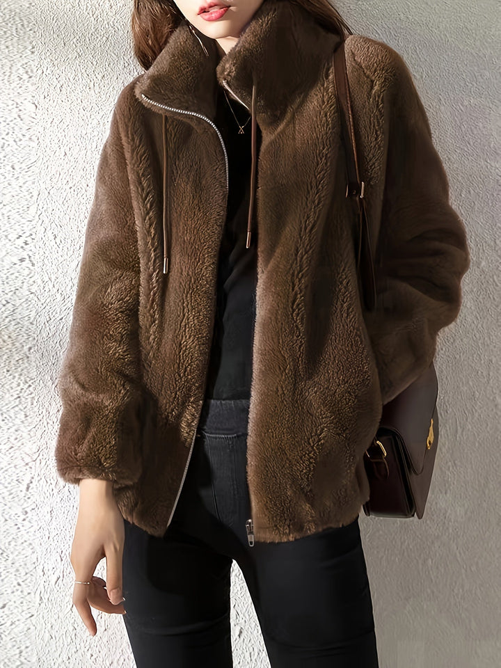 Emma & Rose Cape Town Solai™ comfortable khaki jacket, stylish and cozy outerwear for casual wear.