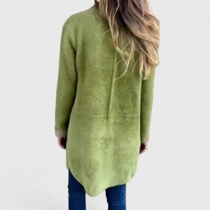 Sophryell™ Elegant Green Blazer by Emma & Rose Cape Town, stylish tailored blazer showing lapels and sleek fit.